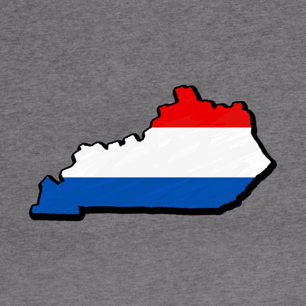 Red, White, and Blue Kentucky Outline by Mookle